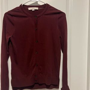 NWOT loft maroon cardigan